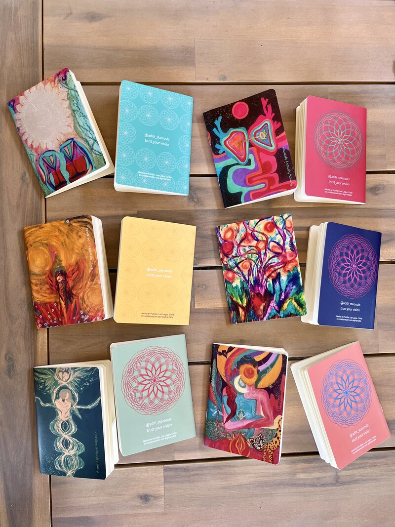 Colección de libretitas de bolsillo con portadas artísticas